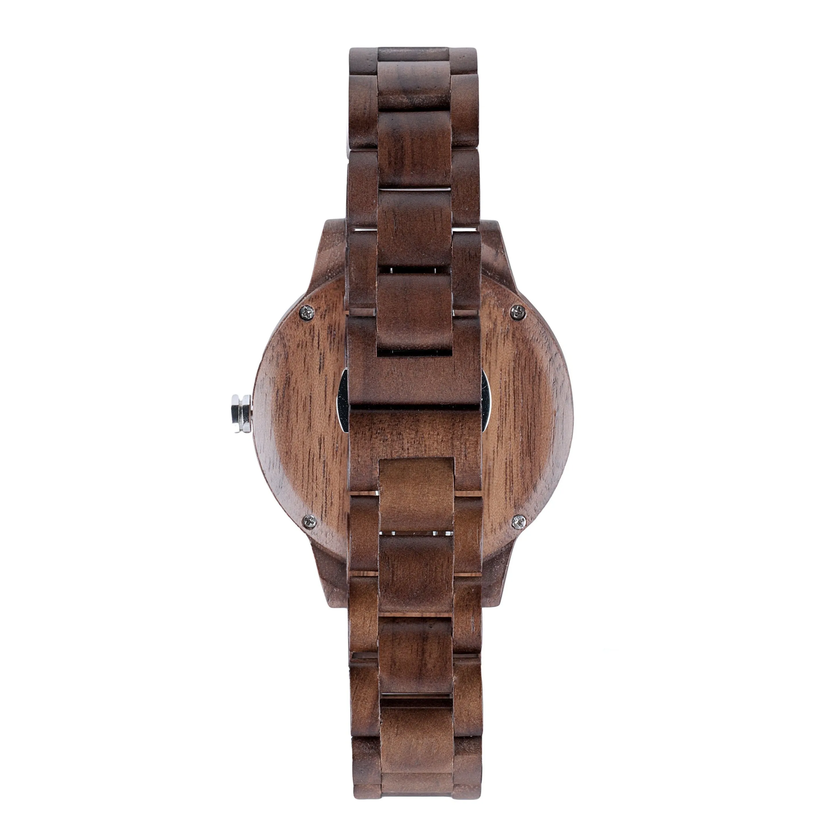 Khone Black Walnut Minimalist Wood Watch - White Dial, Sapphire Crystal, Swiss Quartz Movement | Cascade Series