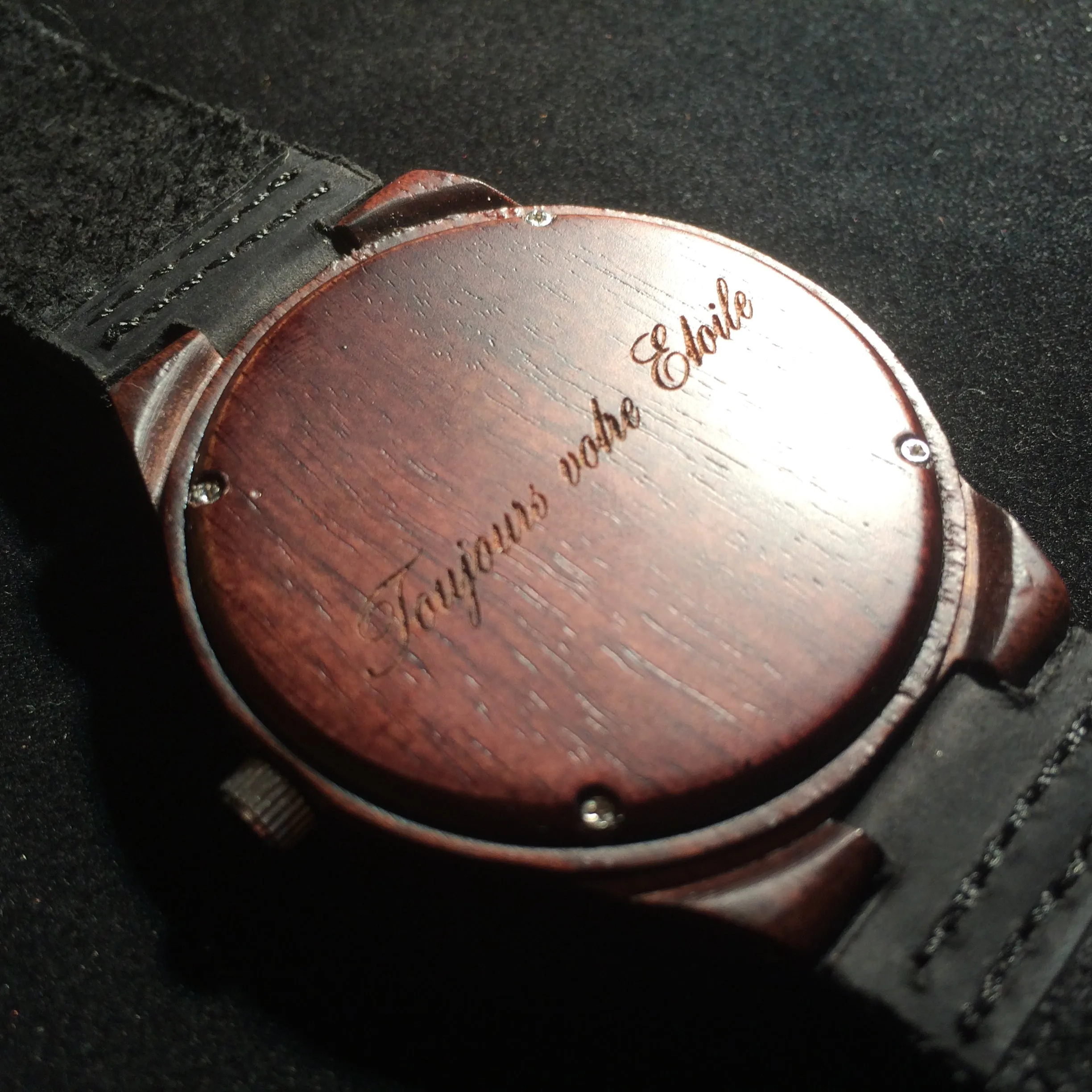 Khone Black Walnut Minimalist Wood Watch - White Dial, Sapphire Crystal, Swiss Quartz Movement | Cascade Series