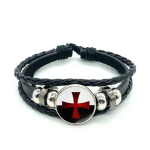 Knights Templar Bracelet - White & Black Background