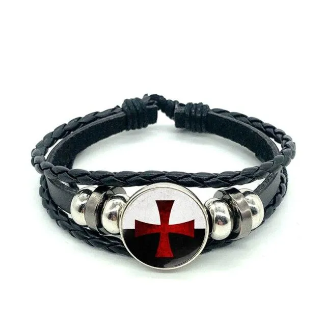 Knights Templar Bracelet - White & Black Background