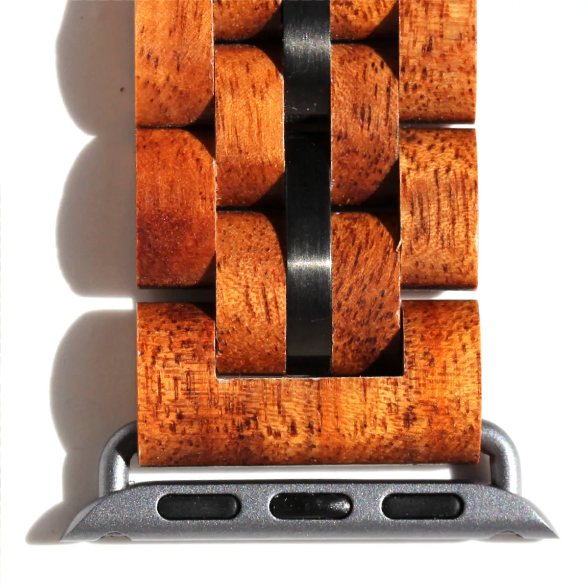 Koa Wood iWatch Band (22 & 24mm Widths)(Silver, Rose-Gold, Gunmetal)