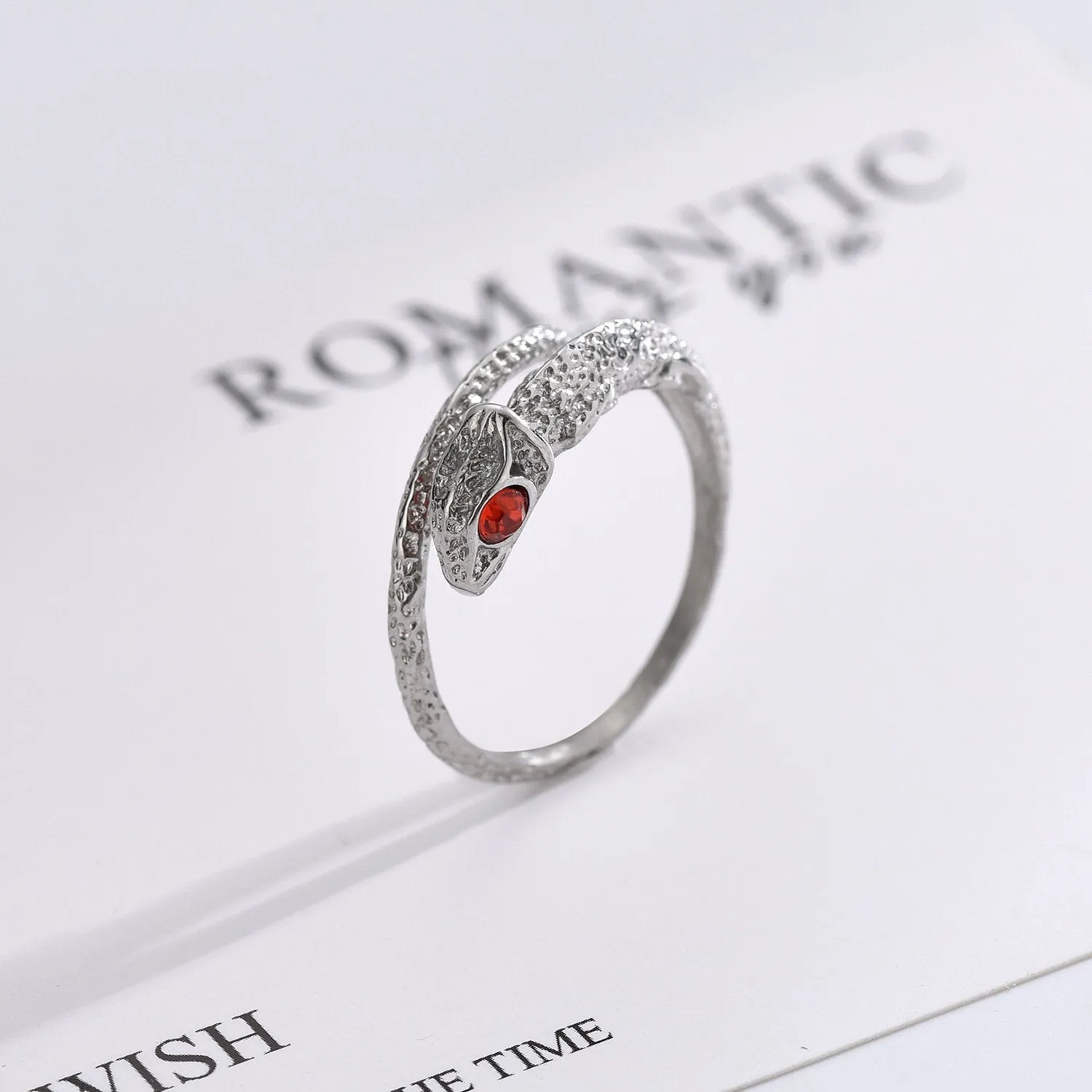 Korean Version Of Titanium Steel Casting Technology Ring Wholesale Opening Female Lizard Shape Cross-border Stainless Steel Jewelry