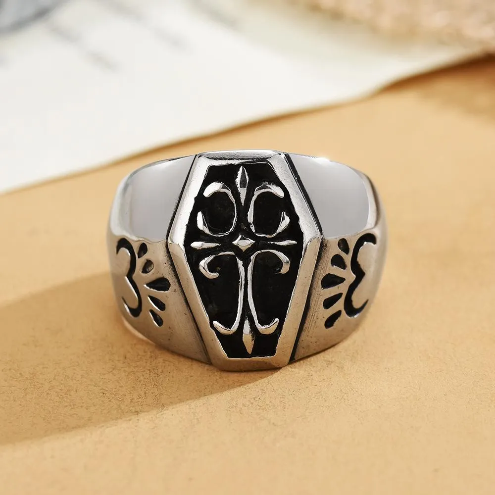 Kropa Ring For Men And Women Retro European And American Hip Hop Style Titanium Steel Couple's Ring Niche Design Sense Nail
