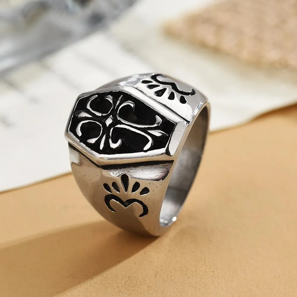 Kropa Ring For Men And Women Retro European And American Hip Hop Style Titanium Steel Couple's Ring Niche Design Sense Nail