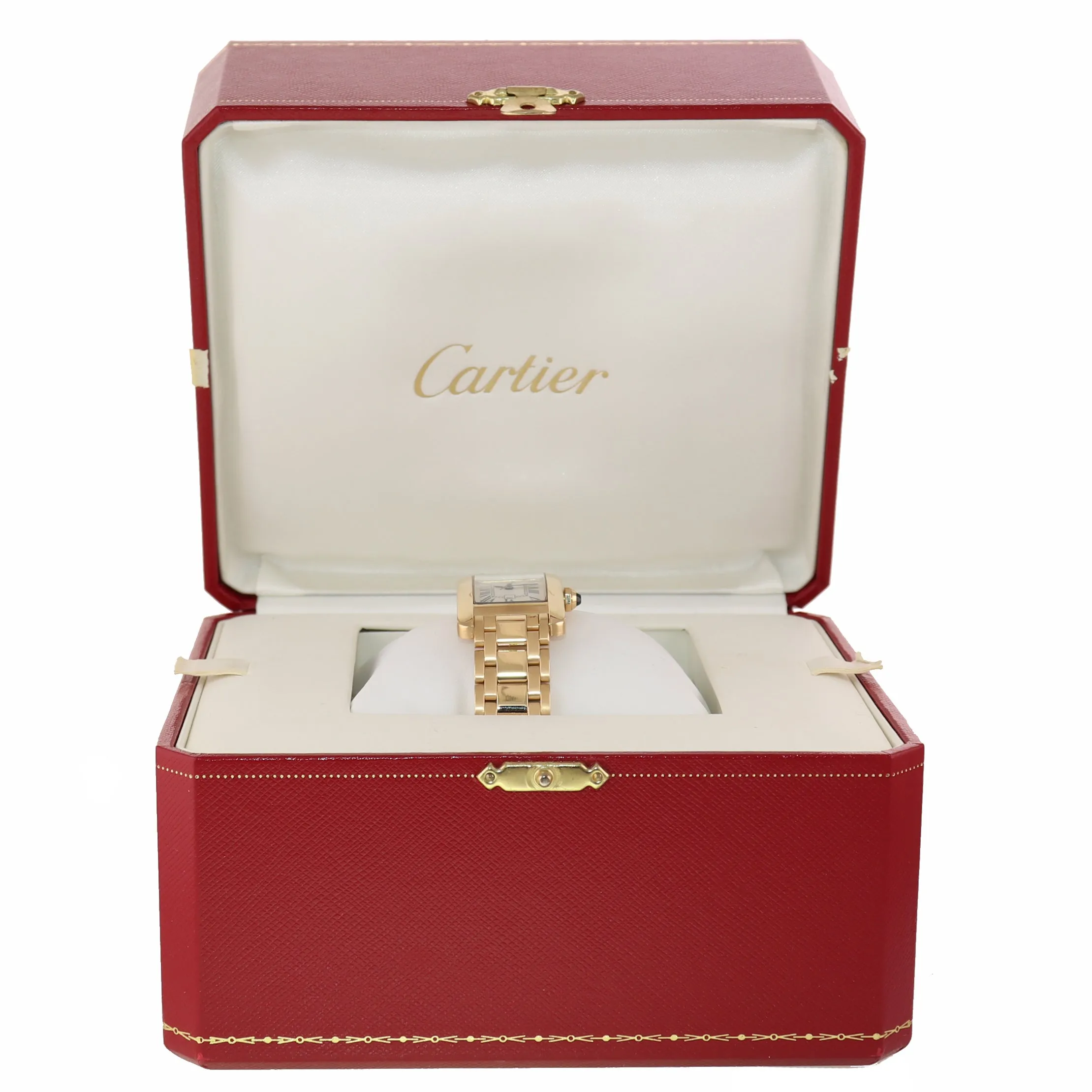 Ladies MINT Cartier Tank Americaine 18K Yellow Gold 23mm Automatic 2483 Watch