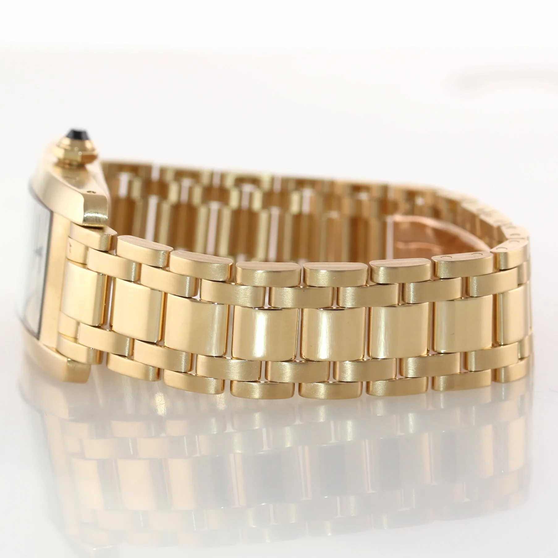 Ladies MINT Cartier Tank Americaine 18K Yellow Gold 23mm Automatic 2483 Watch