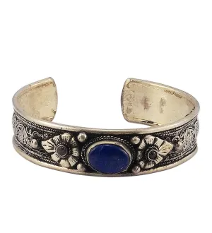 Lapis Lazuli  Stone Studded Tibetan Bracelet 6.5"