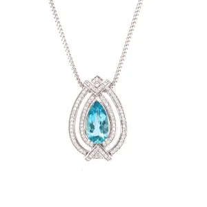 Le Joaillier Collection Green Aquamarine & Diamond Pendant