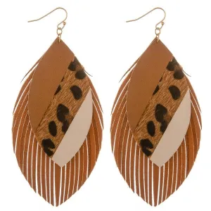 Leopard print fringe Earrings