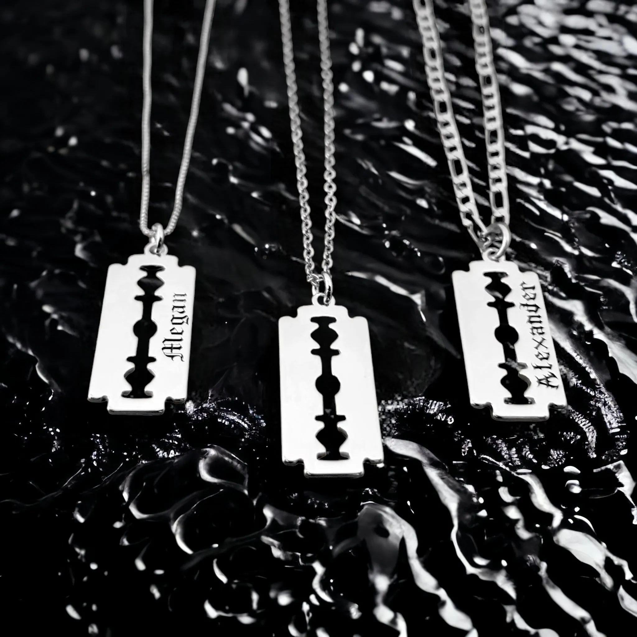 Lethal Elegance: Personalized Razorblade Necklace