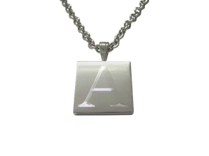 Letter A Etched Monogram Pendant Necklace