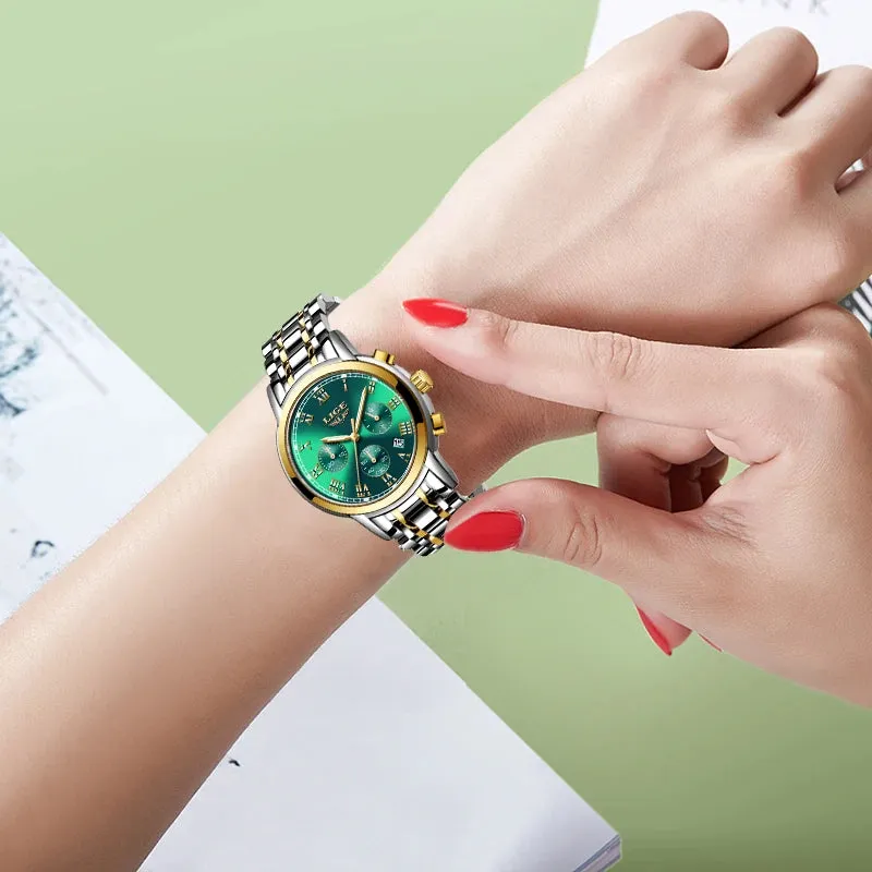 LIGE Rose Gold Watch For Women