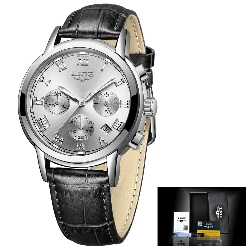 LIGE Rose Gold Watch For Women