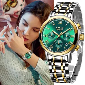 LIGE Rose Gold Watch For Women