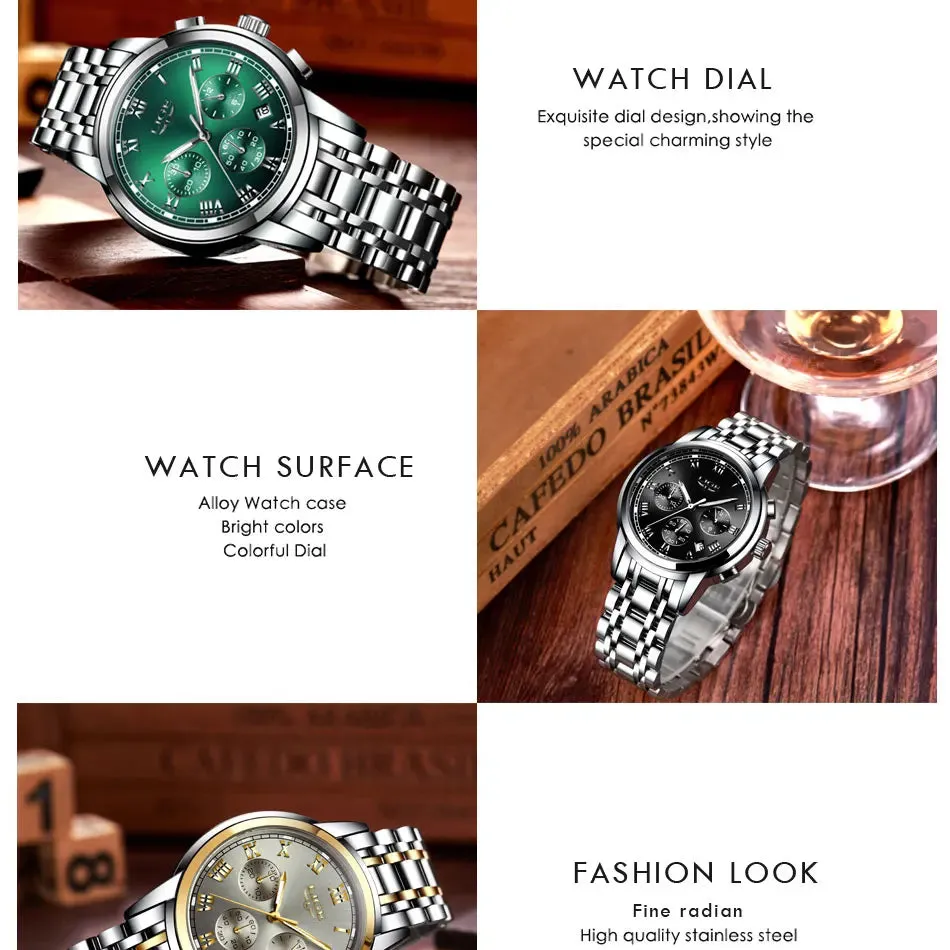 LIGE Rose Gold Watch For Women