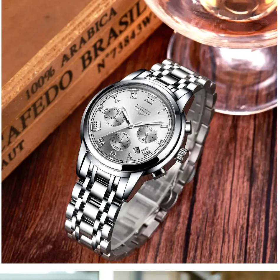 LIGE Rose Gold Watch For Women