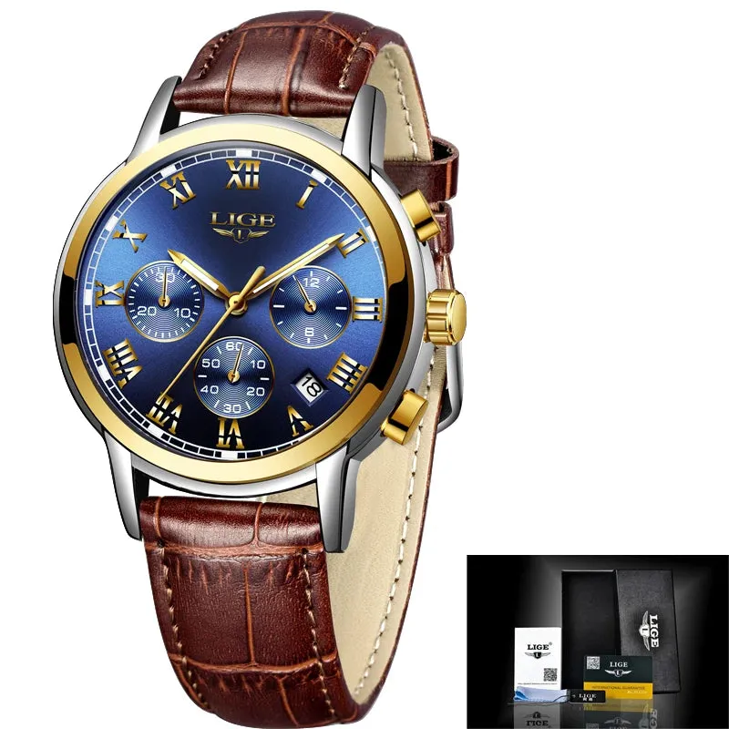 LIGE Rose Gold Watch For Women