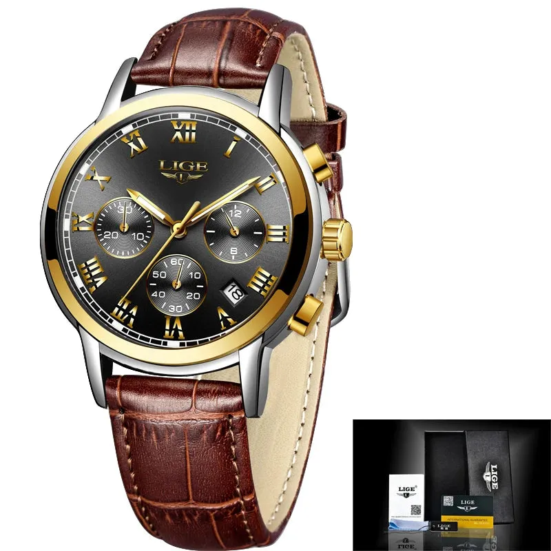 LIGE Rose Gold Watch For Women