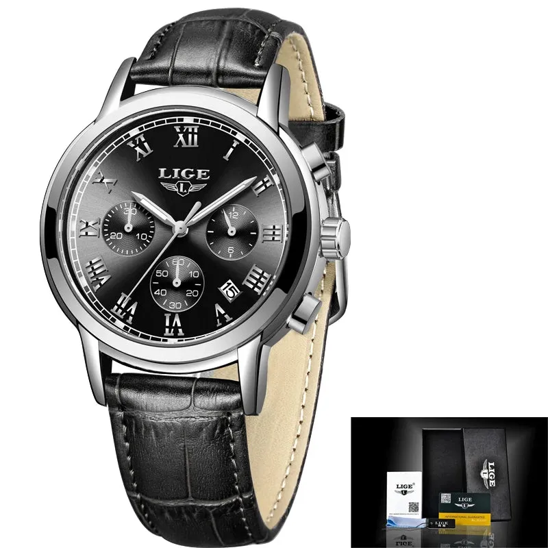LIGE Rose Gold Watch For Women