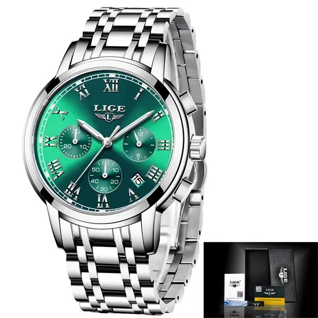 LIGE Rose Gold Watch For Women