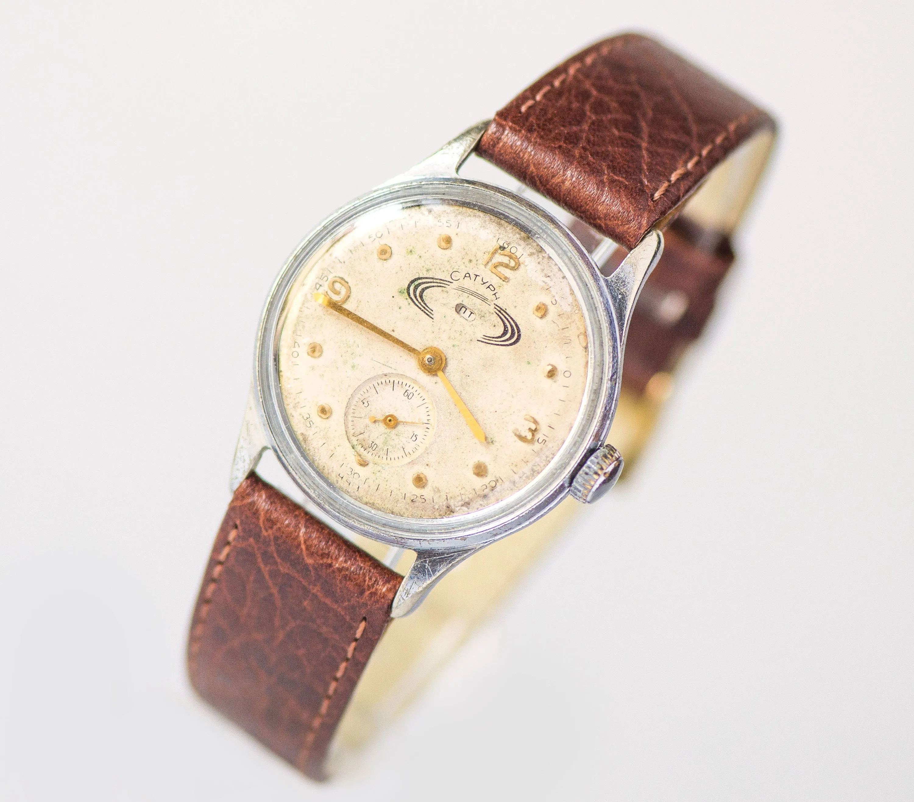 Limited edition men's watch Saturn, wristwatch unisex space dial Saturn planet, vintage tomboy watch minimalist, premium leather strap new