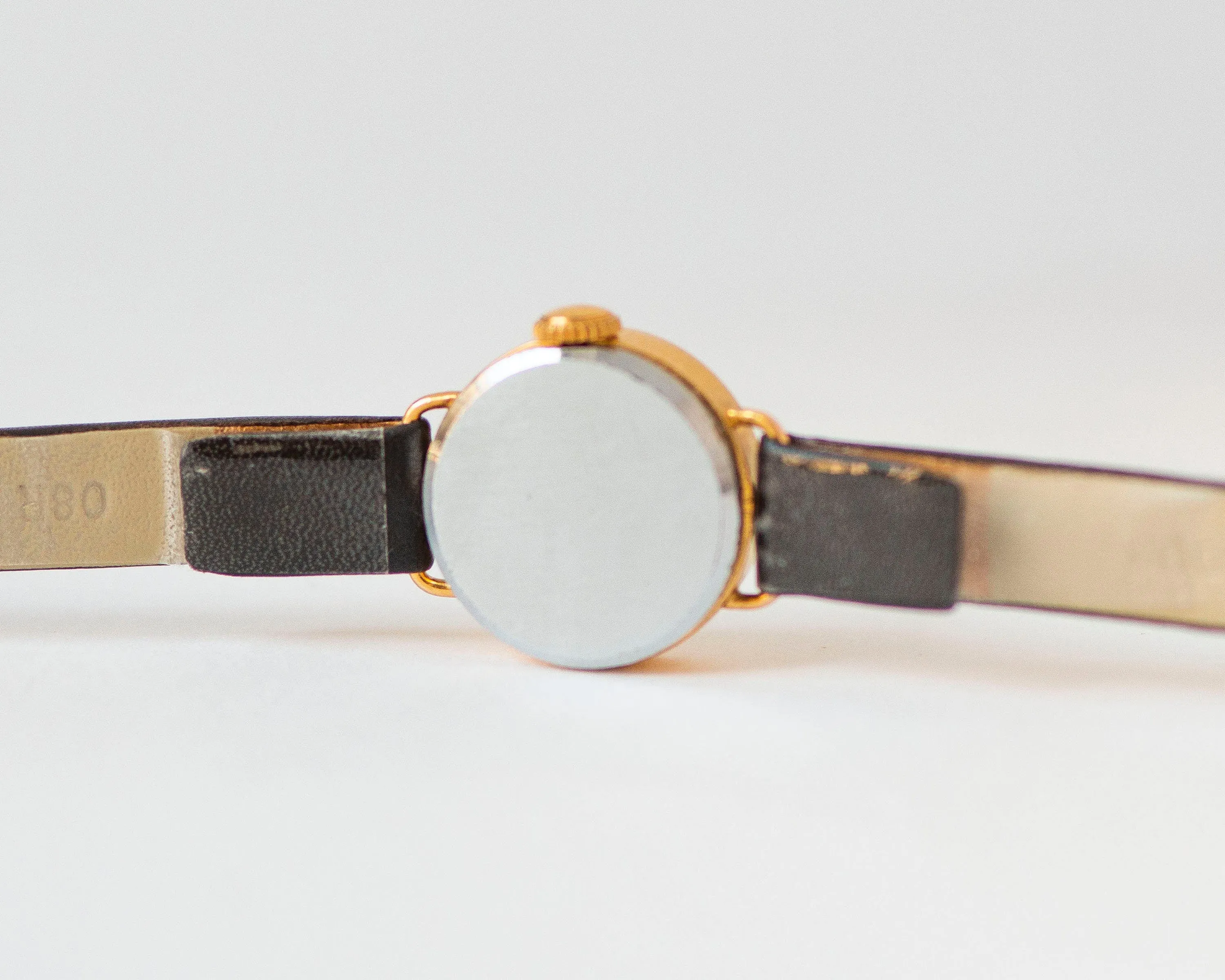 Limited edition women watch Dream gold plated, delicate round lady micro watch, retro female timepiece gift unique, new genuine leather band
