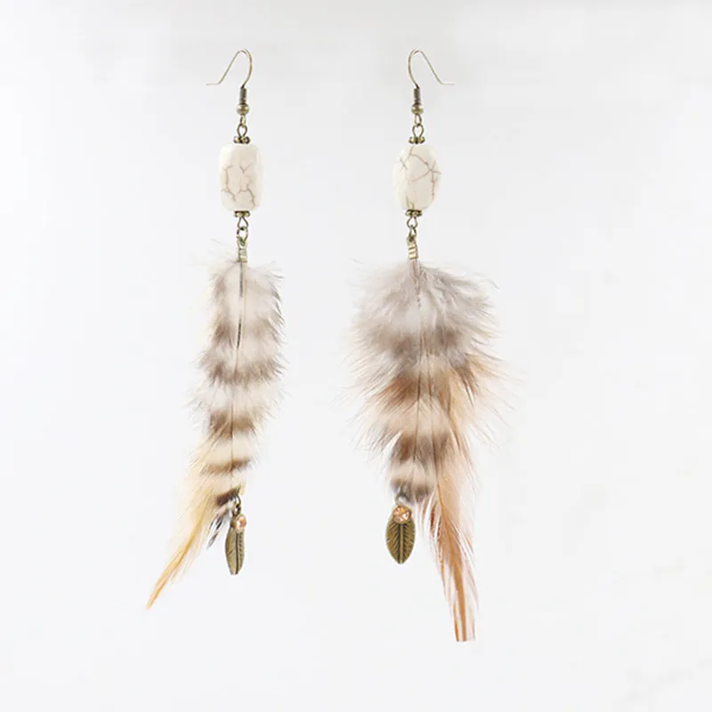 Long feather earrings