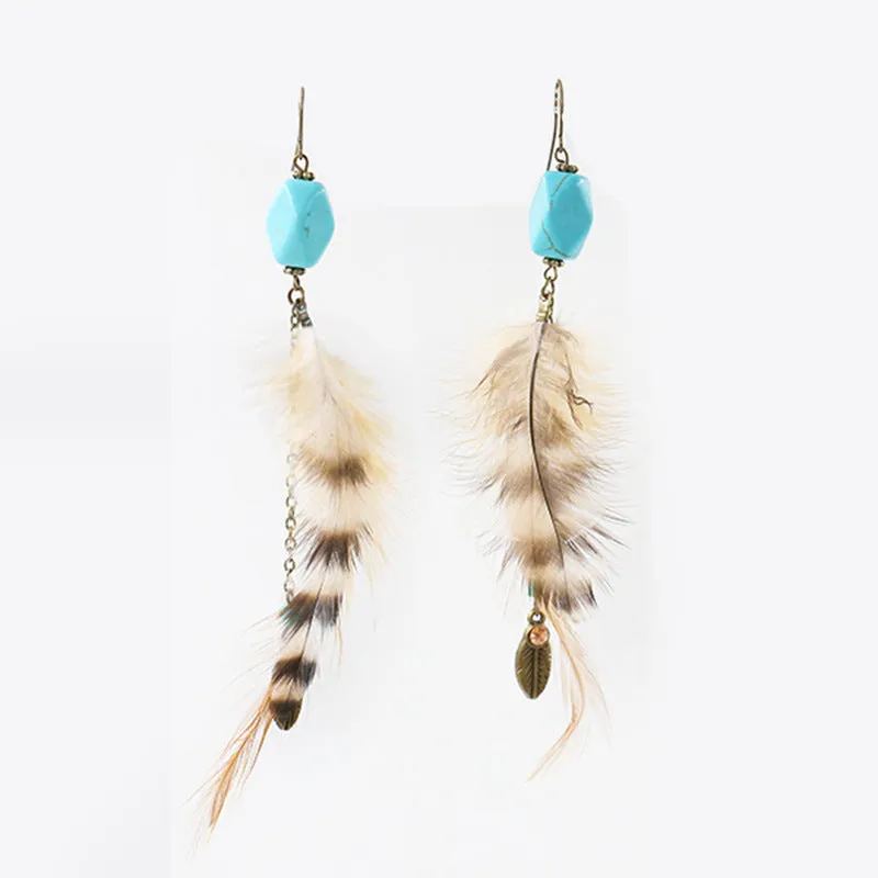 Long feather earrings