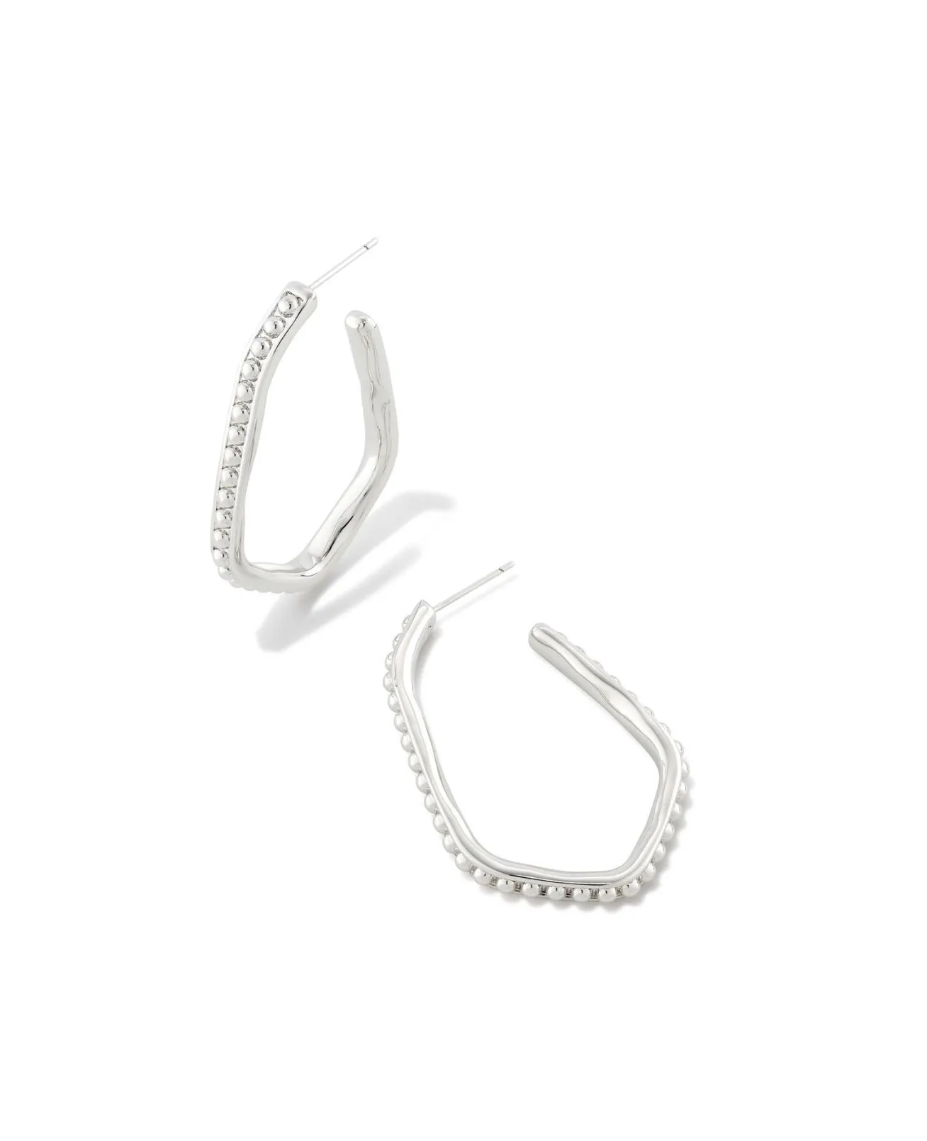 Lonnie Beaded Hoop Earring - Silver