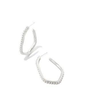 Lonnie Beaded Hoop Earring - Silver