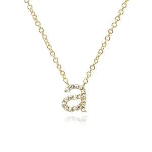 Lowercase Pave Initial Necklace