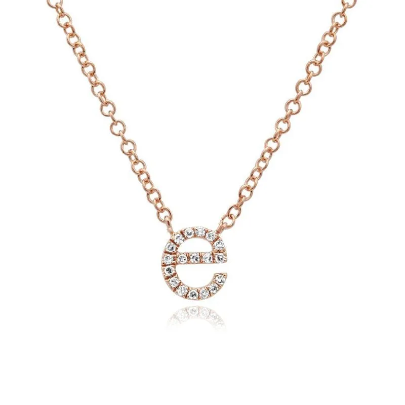 Lowercase Pave Initial Necklace