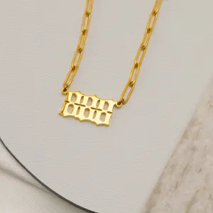 Lucky Number Pendant Chain Necklace