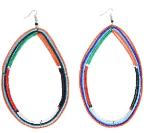 Maasai Beaded Earrings - Large, Round