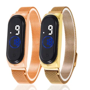 Magnetic LED Electronic Mens Watch Sport Digital Touch Screen Outdoor Watches