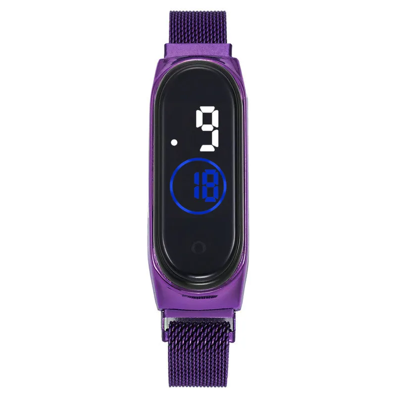 Magnetic LED Electronic Mens Watch Sport Digital Touch Screen Outdoor Watches