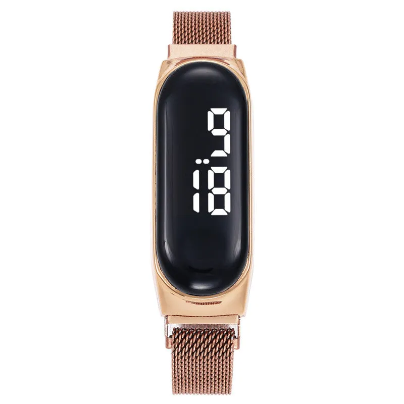 Magnetic LED Electronic Mens Watch Sport Digital Touch Screen Outdoor Watches