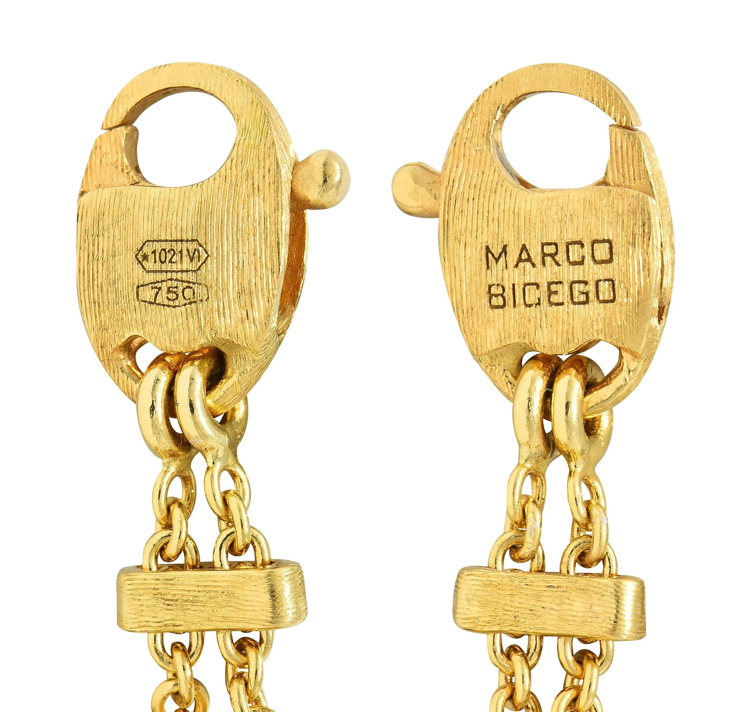 Marco Bicego Freshwater Pearl Garnet 18 Karat Yellow Gold Paradise Multi-Strand Bracelet