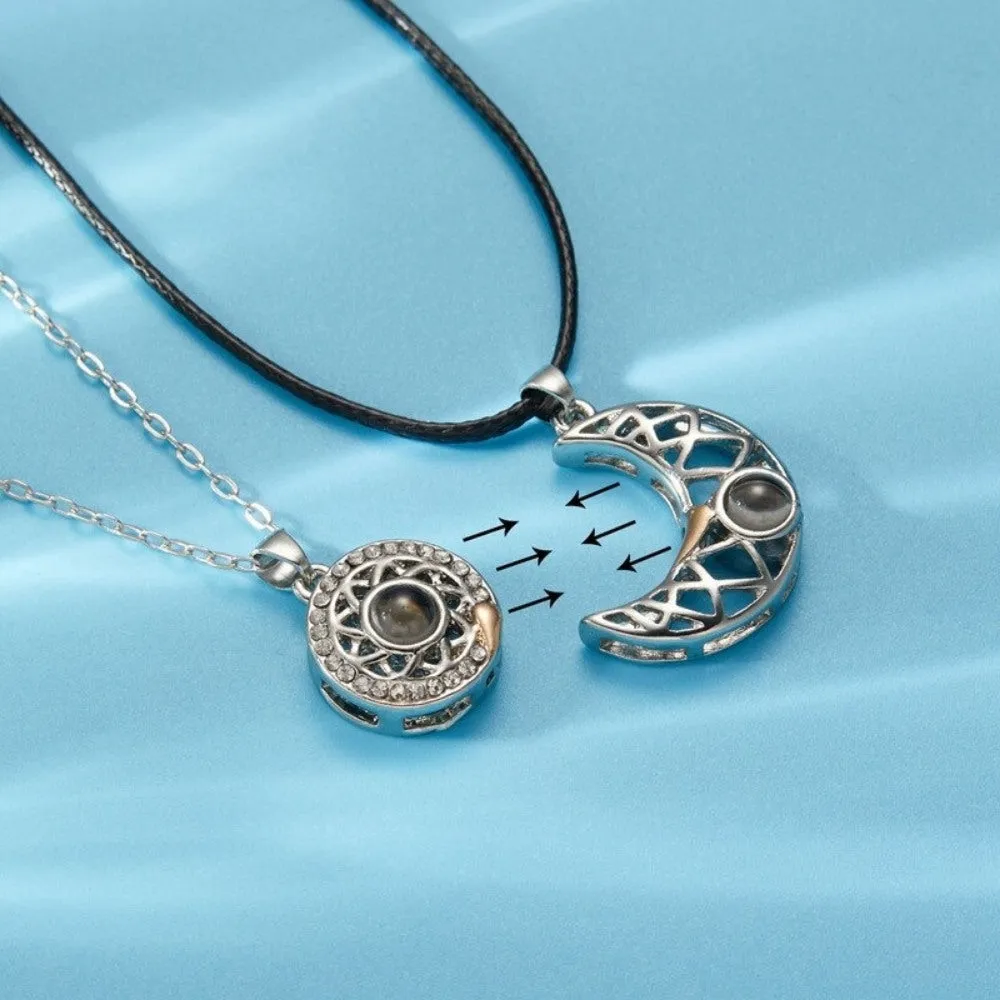 Matching Moon & Sun Magnetic Necklaces for Couples
