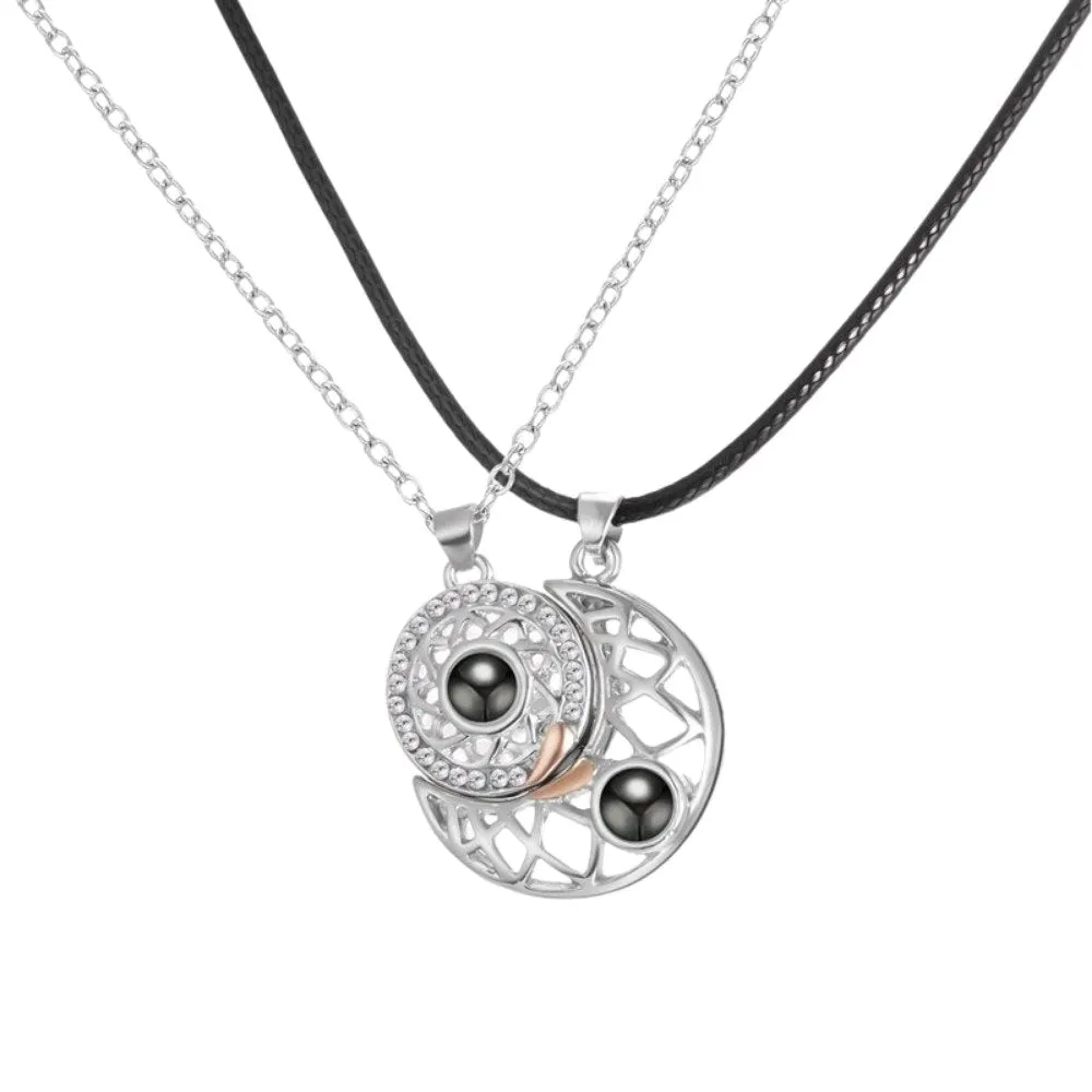 Matching Moon & Sun Magnetic Necklaces for Couples