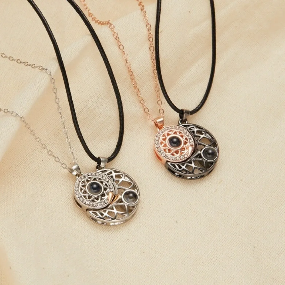 Matching Moon & Sun Magnetic Necklaces for Couples