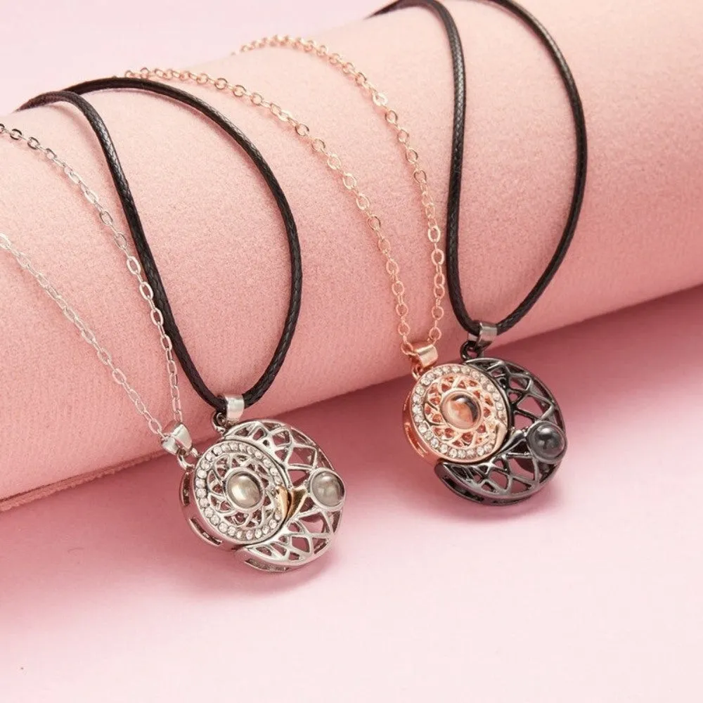 Matching Moon & Sun Magnetic Necklaces for Couples