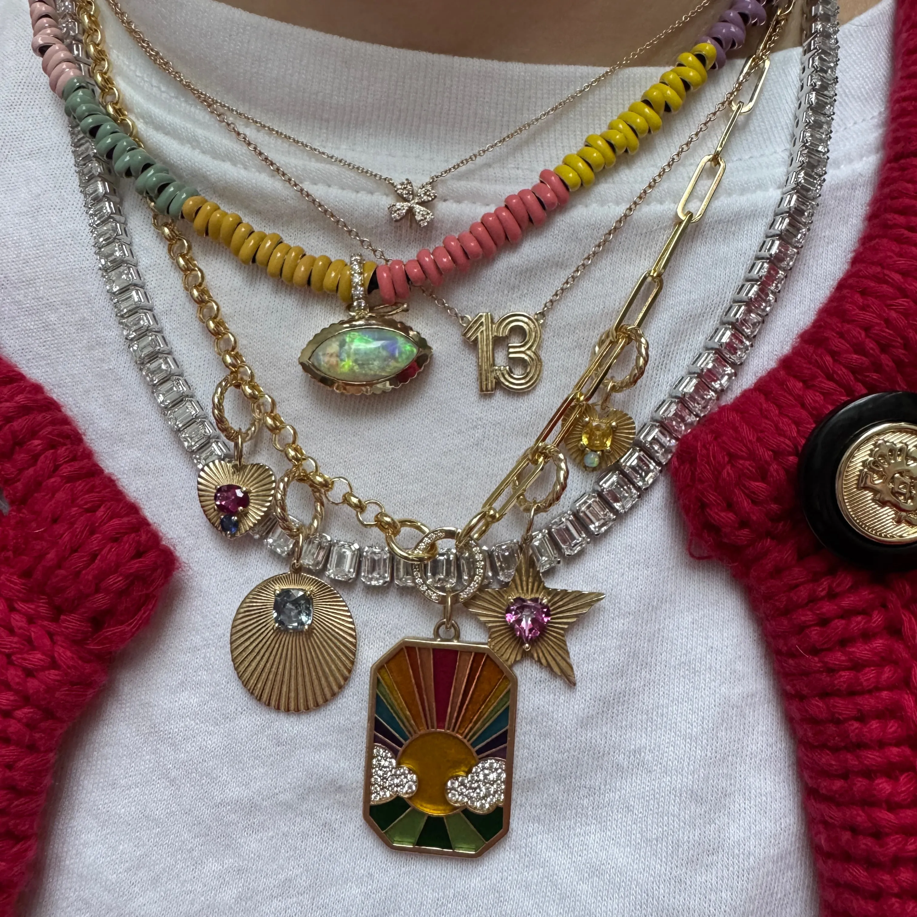 MBAB X Adina Reyter Exclusive Enamel Color Block Necklace