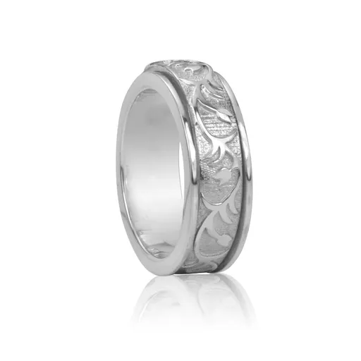 Meditation Rings Rose Sterling Silver Spinning Band