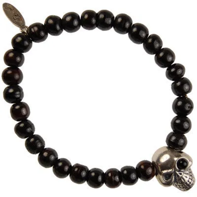 Mens Ettika Adjustable Deerskin Leather Bracelet with Phaistos Coin Charm