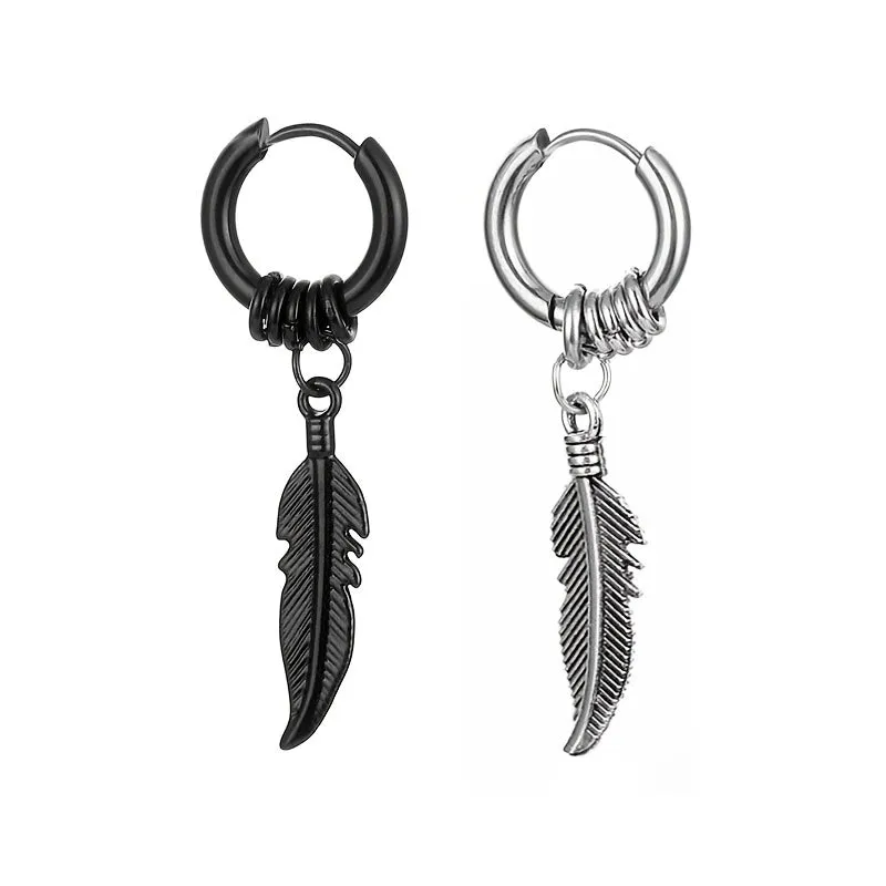 Men's Feather Earrings - Unique Boho Style Jewelry