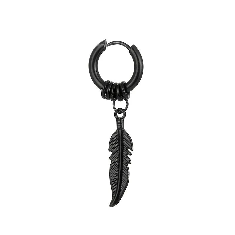 Men's Feather Earrings - Unique Boho Style Jewelry