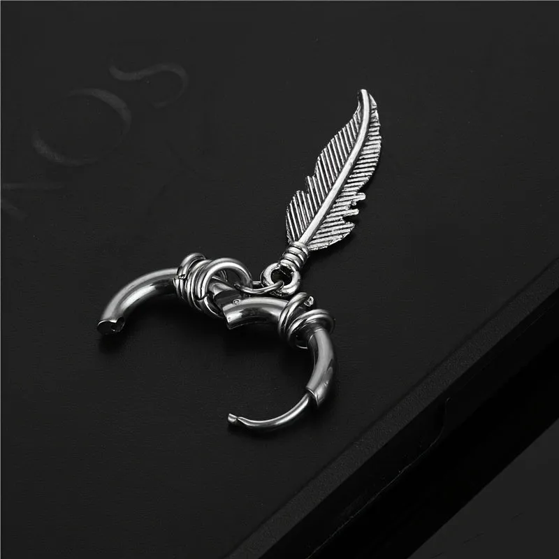 Men's Feather Earrings - Unique Boho Style Jewelry