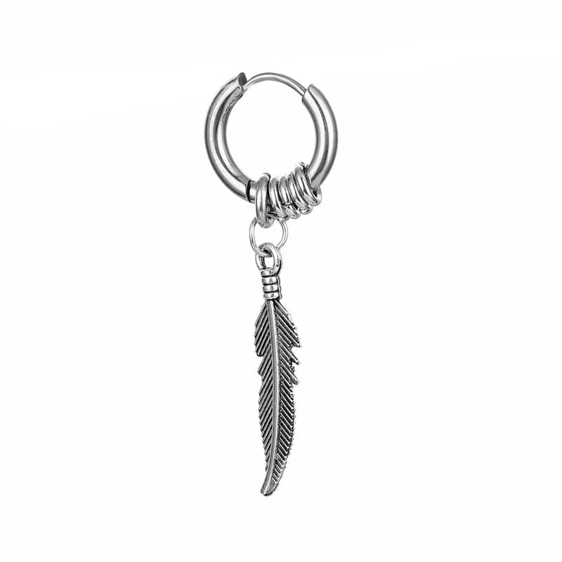 Men's Feather Earrings - Unique Boho Style Jewelry