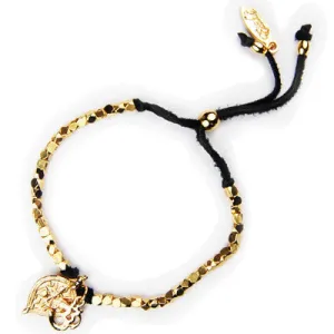 Mens Large Faceted Tiger's Eye Bead with Big Round Pyrite Bead with Metal Accent Bead Stretch Bracelet